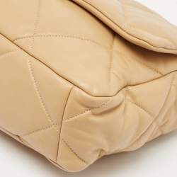 Chanel Beige Quilted Leather Large 19 Flap Bag