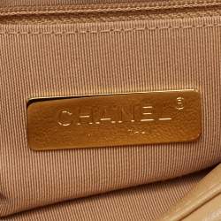 Chanel Beige Quilted Leather Large 19 Flap Bag