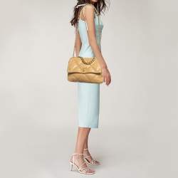 Chanel Beige Quilted Leather Large 19 Flap Bag