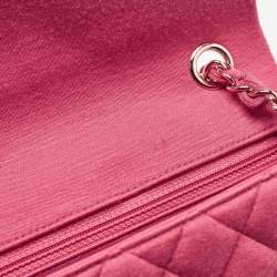 Chanel Pink Quilted Jersey Small Classic Single Flap Bag 