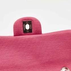 Chanel Pink Quilted Jersey Small Classic Single Flap Bag 