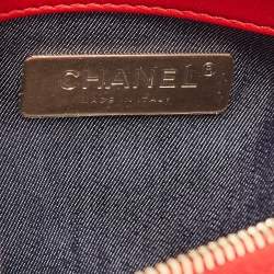 Pre Owned Chanel Red Leather CC Mania Double Zip Waist Belt Bag