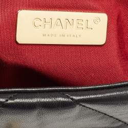 Pre Owned Chanel Black Quilted Leather Medium 19 Flap Bag