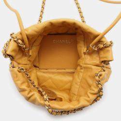 Chanel Yellow Shiny Calf Leather 22 Shoulder Bag