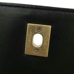 Chanel Black Lambskin Matelasse Chain Top Handle Bag