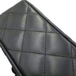 Chanel Black Lambskin Matelasse Chain Top Handle Bag