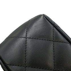 Chanel Black Lambskin Matelasse Chain Top Handle Bag