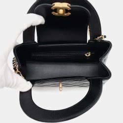 Pre Owned Chanel Black Shiny Calf Leather Mini Kelly Shoulder Bag
