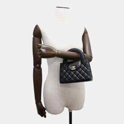 Pre Owned Chanel Black Shiny Calf Leather Mini Kelly Shoulder Bag