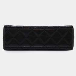 Pre Owned Chanel Black Shiny Calf Leather Mini Kelly Shoulder Bag