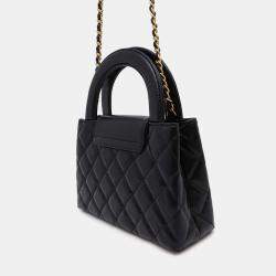 Pre Owned Chanel Black Shiny Calf Leather Mini Kelly Shoulder Bag