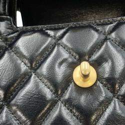 Pre Owned Chanel Black Shiny Calf Leather Mini Kelly Shoulder Bag