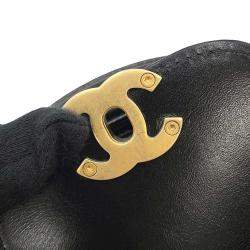 Pre Owned Chanel Black Shiny Calf Leather Mini Kelly Shoulder Bag