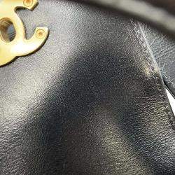 Pre Owned Chanel Black Shiny Calf Leather Mini Kelly Shoulder Bag