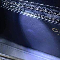 Pre Owned Chanel Black Shiny Calf Leather Mini Kelly Shoulder Bag