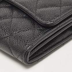 Chanel Black Quilted Caviar Leather Classic Flap Continental Wallet