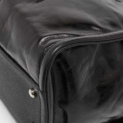 Chanel Black Glazed Leather Small Deauville Shopping Tote
