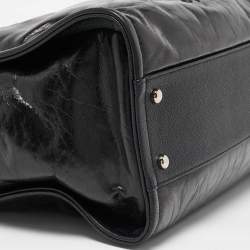 Chanel Black Glazed Leather Small Deauville Shopping Tote