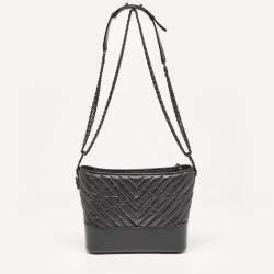 Chanel Black Quilted Aged Leather Medium Gabrielle Hobo