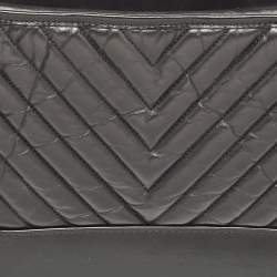 Chanel Black Quilted Aged Leather Medium Gabrielle Hobo