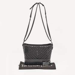 Chanel Black Quilted Aged Leather Medium Gabrielle Hobo