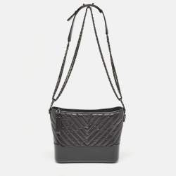 Chanel Black Quilted Aged Leather Medium Gabrielle Hobo