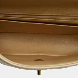 Pre Owned Chanel Beige Lambskin Parent Child Kelly Set Top Handle Bag