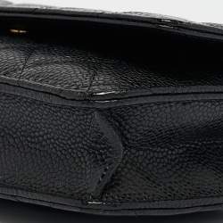 Pre Owned Chanel Black Quilted Caviar Leather WOC Clutch Bag