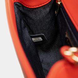 Chanel Red Lambskin CC Mania Flap Bag