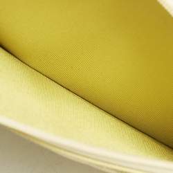 Pre Owned Chanel Yellow Quilted Caviar Leather Classic Wallet on Chain