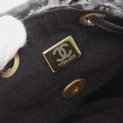 Chanel Black Grey Fabric Coco Mark Backpack