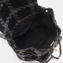 Chanel Black Grey Fabric Coco Mark Backpack