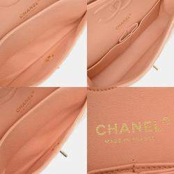 Chanel Salmon Pink Caviar Leather Double Flap Shoulder Bag