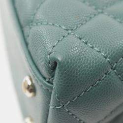 Chanel Green Leather Coco Handle Top Handle Bag