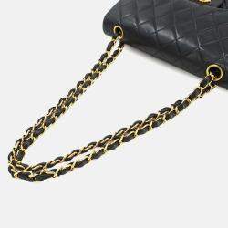 Chanel Matelasse 23 Chain Shoulder Bag Leather Black