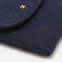 Chanel Blue Quilted Jersey Chain Pouch