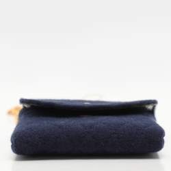 Chanel Blue Quilted Jersey Chain Pouch