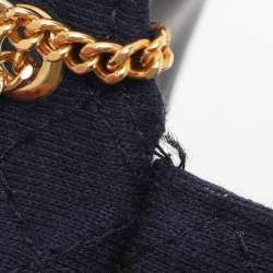 Chanel Blue Quilted Jersey Chain Pouch
