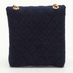 Chanel Blue Quilted Jersey Chain Pouch