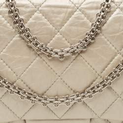 Chanel Silver Quilted Aged Leather 227 Reissue 2.55 Flap Bag