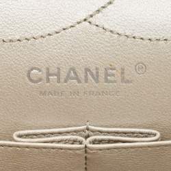Chanel Silver Quilted Aged Leather 227 Reissue 2.55 Flap Bag