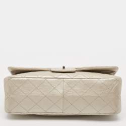 Chanel Silver Quilted Aged Leather 227 Reissue 2.55 Flap Bag