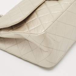 Chanel Silver Quilted Aged Leather 227 Reissue 2.55 Flap Bag