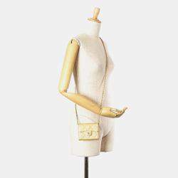 Chanel Gold Caviar Leather Quilted Iridescent Flap Card Holder on Chain