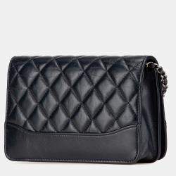 Chanel Black Quilted Aged Calfskin Gabrielle Wallet On Chain