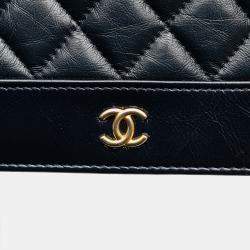 Chanel Black Quilted Aged Calfskin Gabrielle Wallet On Chain