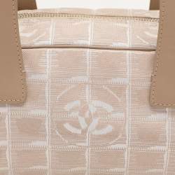 Pre Owned Chanel Beige Nylon CC Logo Travel Line Bowler Bag