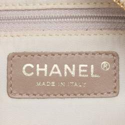 Pre Owned Chanel Beige Nylon CC Logo Travel Line Bowler Bag