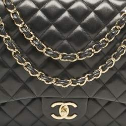 Chanel Black Quilted Leather Maxi Classic Double Flap Bag