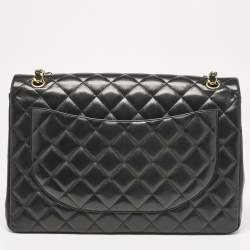 Chanel Black Quilted Leather Maxi Classic Double Flap Bag